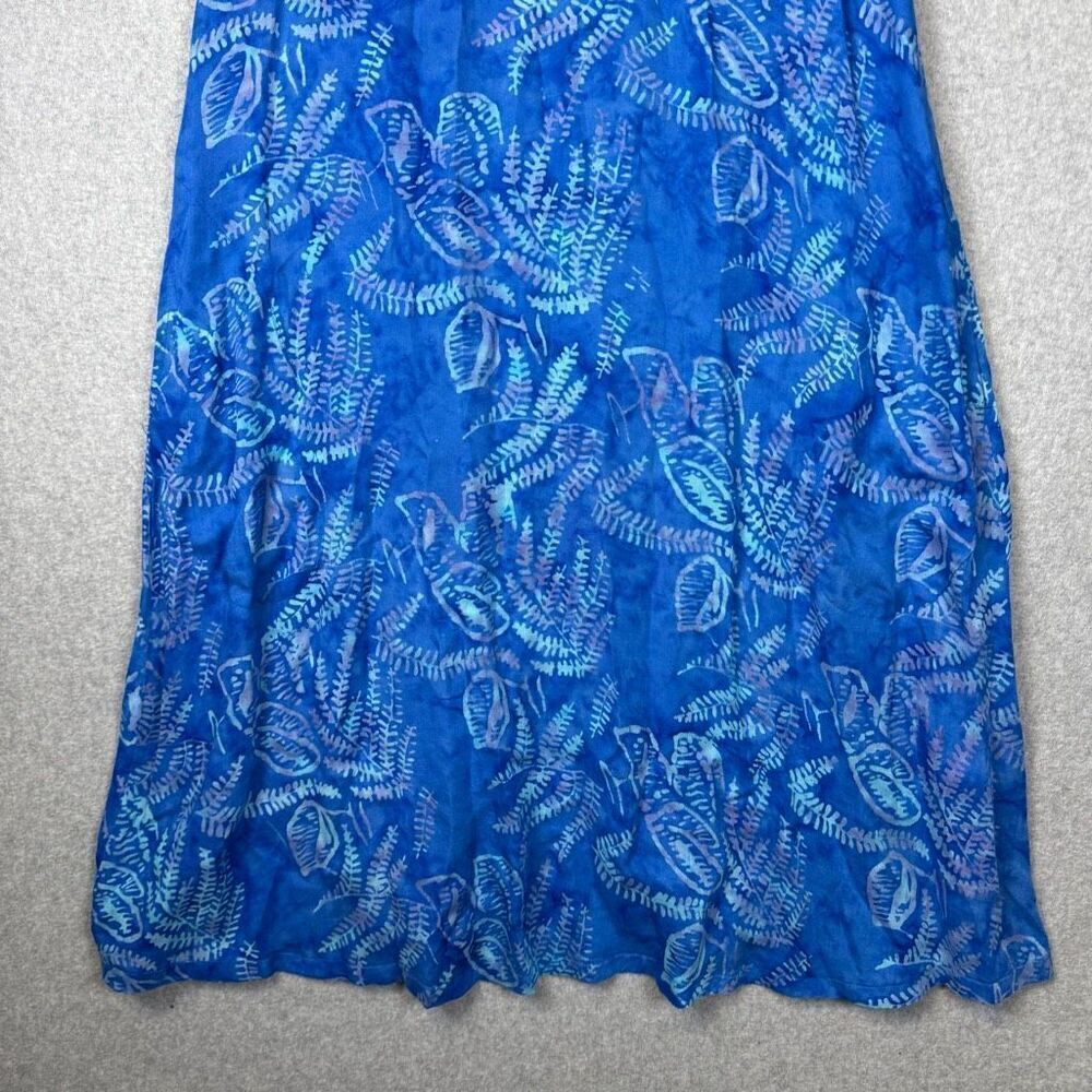 Soft Surroundings Womens Size Medium Blue Floral Batik Cold Shoulder Dress - Picture 3 of 9
